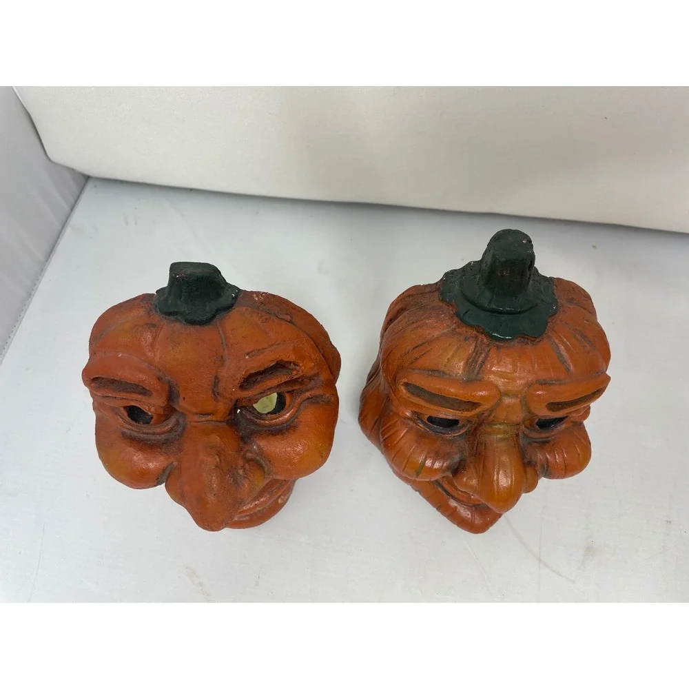 JTS International Inc. Halloween Pumpkin Man‎ Candle Holders, 2001 - Set of 2